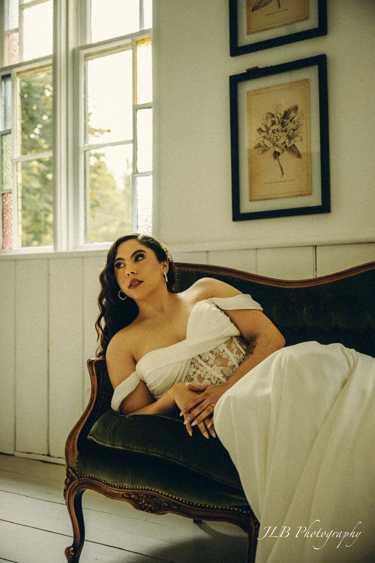 Bride in an editorial wedding portrait